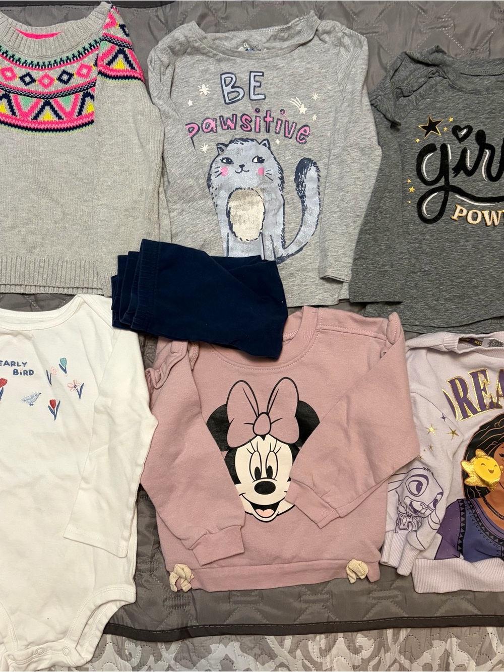 Bundle-Disney Minnie Mouse Mauve Pink Pullover Sweatshirt and Carter’s for Kids
